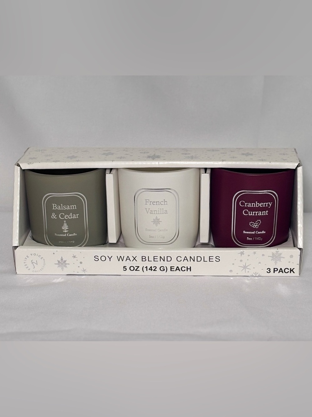 Holiday Soy Wax Blend Candles |Balsam & Cedar |French Vanilla |Cranberry Currant